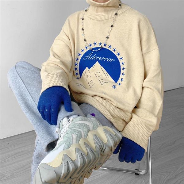 

autumn winter ader error turtleneck sweater men women knit sweater adererror fashion keep warm pullover, White;black