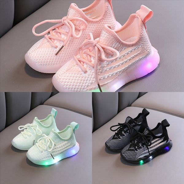 

trainers girl boys breathable kids light baby breathable shoes sneaker designer led basketball athletic children's leather shoe sports, Black