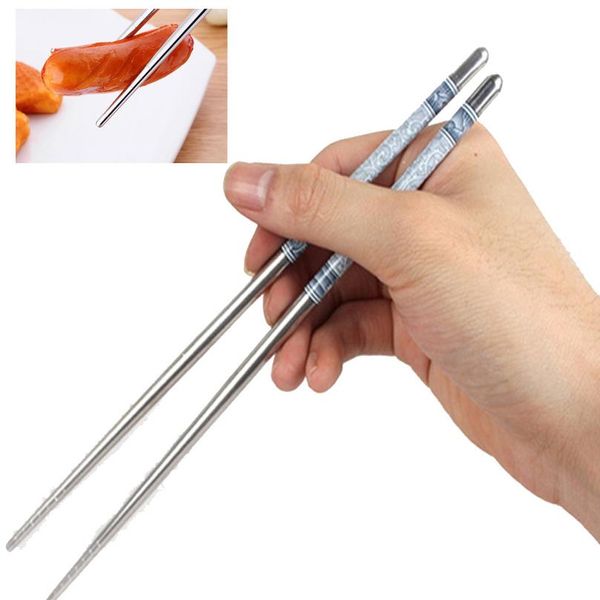 

новая 1 пара из нержавеющей стали для палочек для палочек из нержавеющей стали, Pink