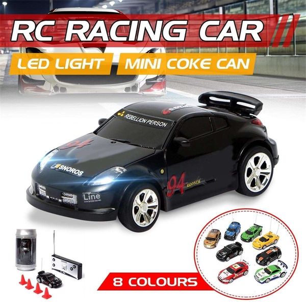 

mini radio remote control vehicle coke can car sport r/c racer rc micro racing toys small porket 4 frequency gifts for children y200413