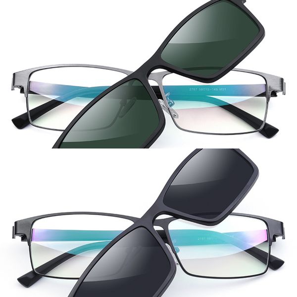 

merrys design 2 in 1 magnet polarized optical myopia clip glasses for men eyeglasses frame tr90 s2728