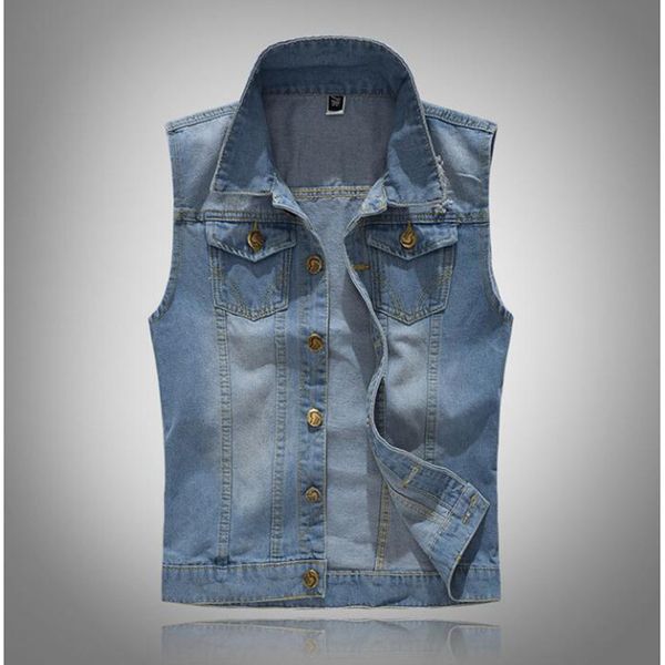

2021 new fashions for men denim sleeveless washed jackets man-made jeans big s-6xl shierxi vest 4ouk, Black;white
