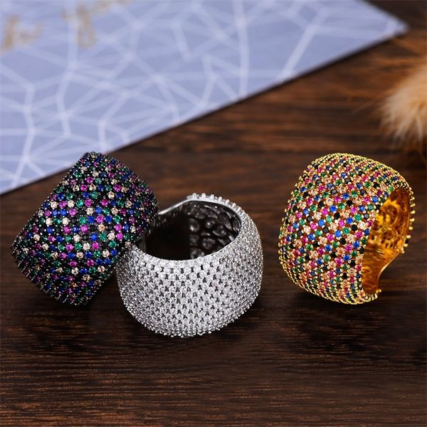 

godki luxury cubic zirconia wedding rings for women bridal engagement wedding jewelry cz femmale accessories whole finger rings 201218, Silver