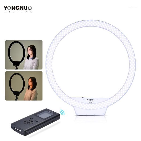 

yongnuo yn308 3200k~5500k bi-color wireless remote led ring video led light adjustable brightness for portrait live video selfie1
