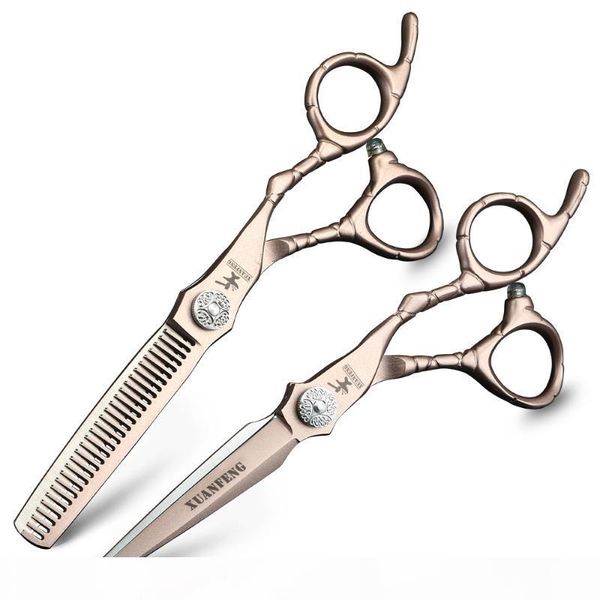 

pink 6 inch professional hair scissors japanese 440c cutting and thinning scissors set hair salon styling tools