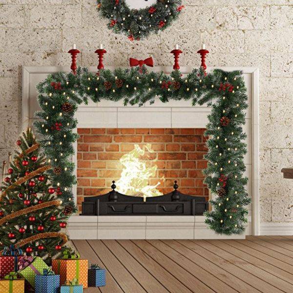 

christmas garland wreath artificial rattan garland christmas home decor diy hanging weaved garlands new year navidad decoracion1