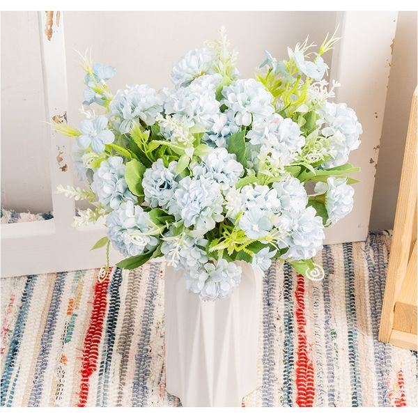 

голубые красивые искусственные цветы высокое качество небольшой цветочный шар одуванчик шелковый фейн цветы свадьба домашняя спальня diy укр