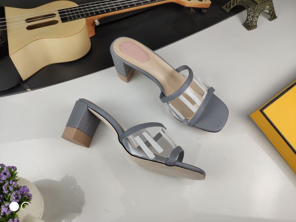 

summer new womens sandals slippers leather sequins womens fashion high heel open toe temperament original box size 35-42, Black