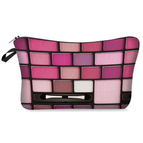 

fashion cosmetic organizer bag pink eyeshadows printing women travel makeup bag portable cosmetic kosmetyczka1