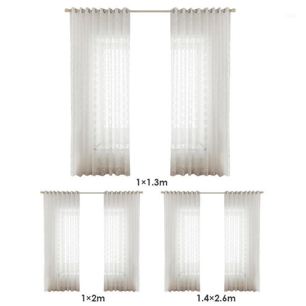 

1x square windows tulle curtains printed modern translucent screening yarn drape for household living room accessories1