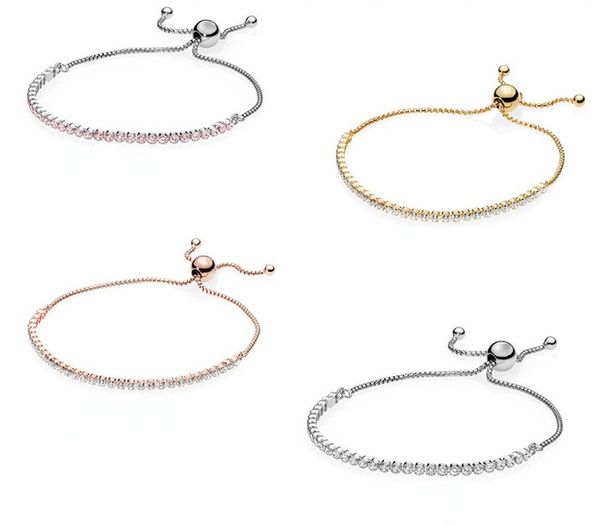 

exquisite s925 sterling silver fit pandora rose gold gold rainbow sparkle bracelet bracelet bead love heart blue crysta charm for bracelet d, Black