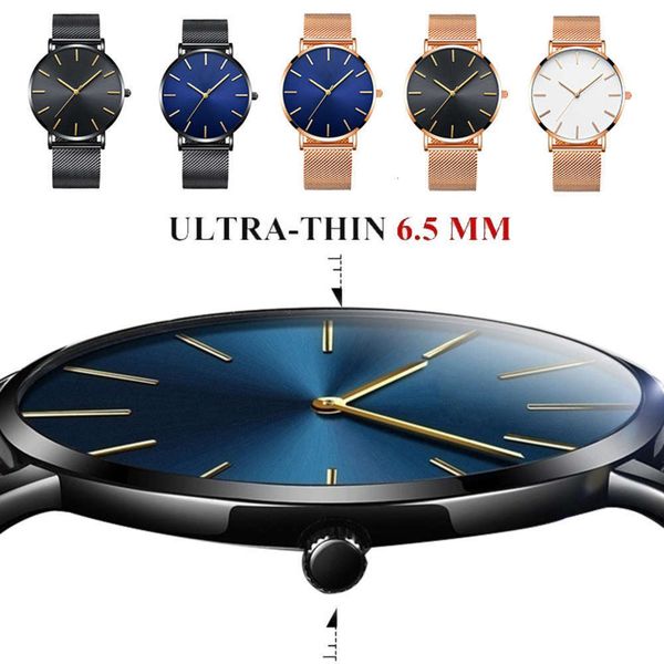 

ultra quartz watch alloy thin mh 6.5mm belt busins casual watch men's watch, Slivery;brown