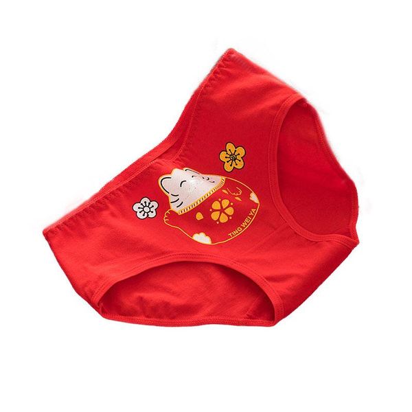 

5pcs/lot panties women cotton underwear red briefs female natal year pure cotton panty lingeries breathable seamless underpants, Black;pink