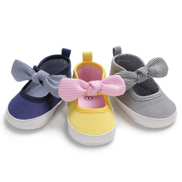 

first walkers baby shoes classic canvas bow cotton girl walker fashion stripe cute born