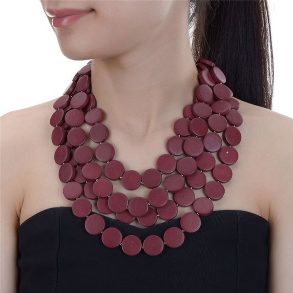 

jerolli bohemia ethnic necklace & pendant multi layer beads jewelry vintage statement long necklace women handmade wood jewelry y200730, Silver