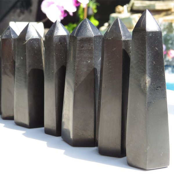 Proteção de torres de turmalina preta limpa a medição de cristal de cura de energia negativa