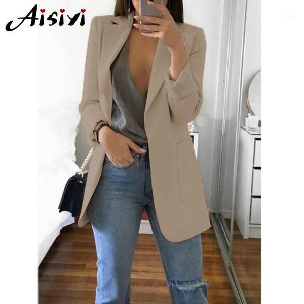 

spring autumn long blazer women suit outwear slim coats office ladies blazer work jacket fashion korean casual women's1, White;black