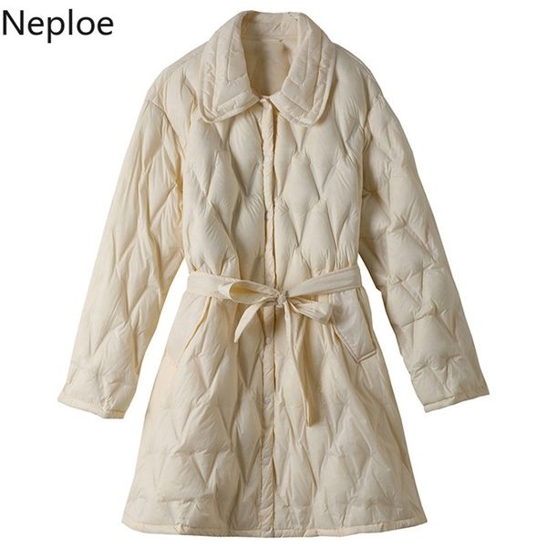 

neploe office lady temperament women coat frivolous lace up down jacket winter clothes plaid thicked warm jacket woman parkas q1217, Black