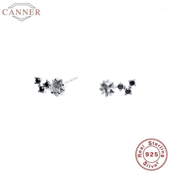 

hoop & huggie canner 925 sterling silver stud earrings for women constellation black zircon earring luxury earings ear ring jewelry pendient, Golden;silver