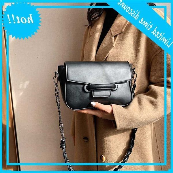 

retro brand for women fashion chains ladies shoulder bag 2021 new pu leather female crossbody shopper black