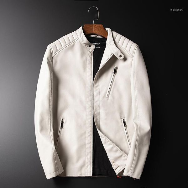 

fashion motorcycle jacket men faux leather windbreaker coats stand collar 2019 autumn winter casual slim fit suede plus size1, Black