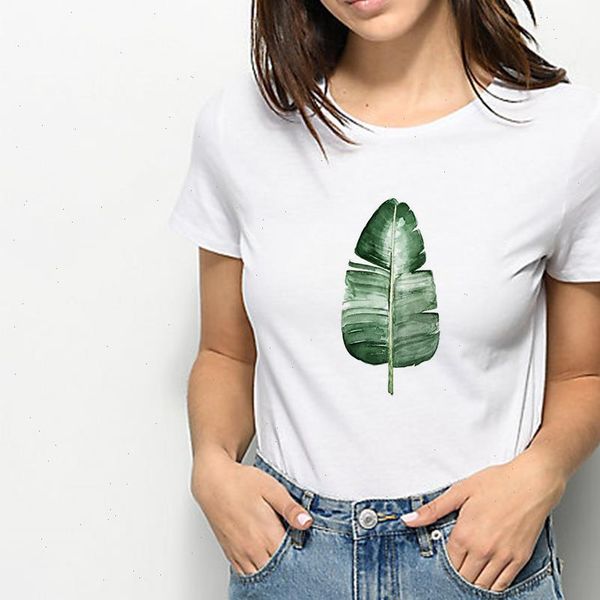 

gorgeous elegant green japanese banana leaves cactuses summer tshirt vintage print t shirt harajuku funny graphic t shirt, White