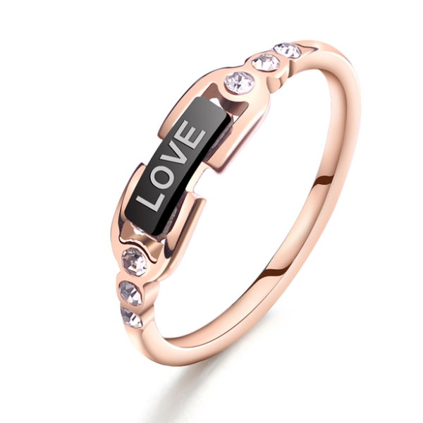 

316l stainless steel 2020 new fashion upscale jewelry zircon love wedding rings for women gift anillos halloween bague femme, Golden;silver
