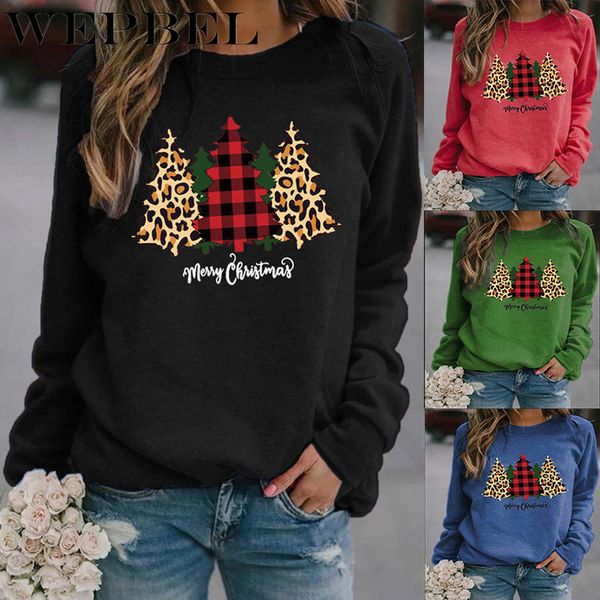 

merry christmas tree print sweater women loose o neck christmas sweater knitted pullover sweatshirt q1210, Black;white
