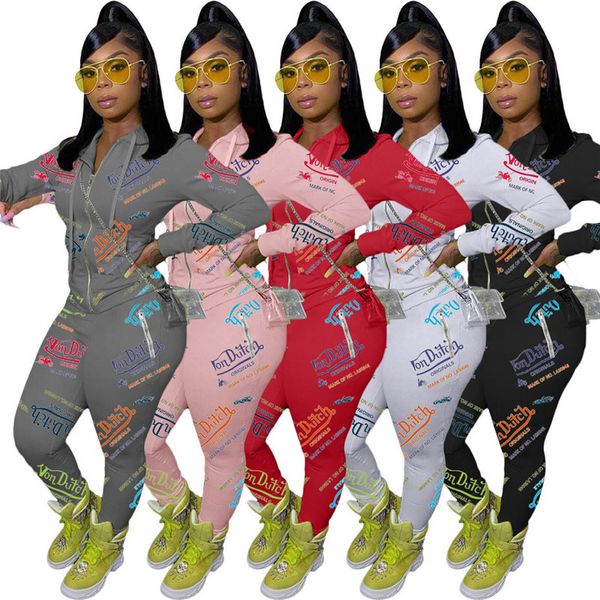 Duas peças definir tracksuits cair roupas para mulheres zíper hoodie jogging terno leggings por atacado itens para negócios k8067