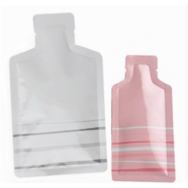 

pink white aluminum foil bag bottle shape bag leakproof powder liquid paste packaging bag skin care plastic irregular 100pcs f wmtqxc
