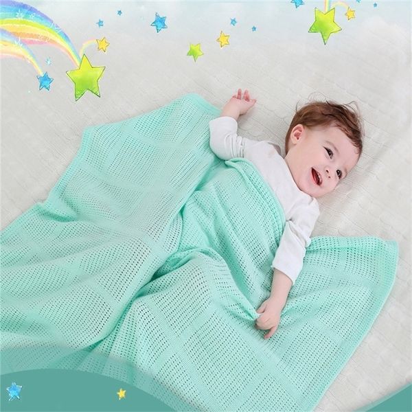 

baby cotton cellular swaddling blanket baby pram cot bed moses basket crib multifunction swaddling blanket 70x100cm a40 y201009