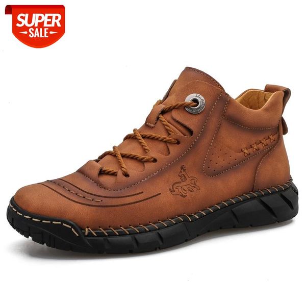 

men autumn/winter boots handmade split leather fashion outdoor sneakers non-slip men's boot shoes ankle boots plus size 38-48 #ob3t