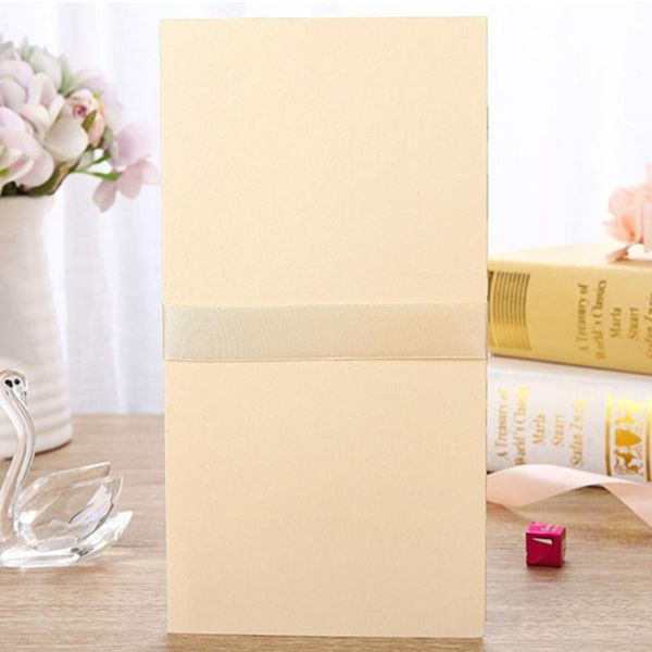 

1pcs gold white red laser cut wedding invitation card rose love heart greeting card customize with ribbon wedding party supplies wmtpus