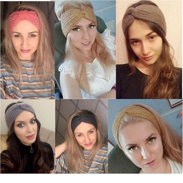 

fashion elastic wool turban twist warm headband for women winter cross knit hairband headwrap comfortable girls hair acc qylqdd