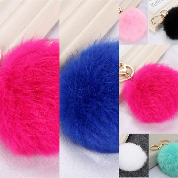 

factoryvcn0pink factorybwhjrabbit 2020 keychain ball multi fur color bag plush car holder pendant key chain rings for women fashion, Silver