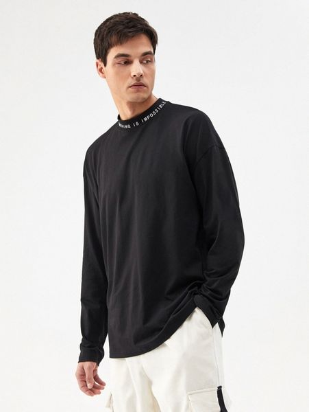 

men letter graphic drop shoulder tee f6cq#, White;black