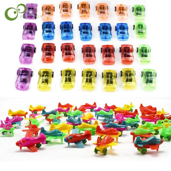 

20pcs candy color transparent mini pull back car mini plastic wide mouth small plane glider plane children's small toys yjn bbydgr
