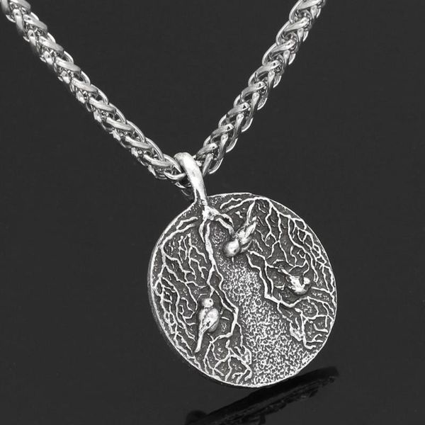 

pendant necklaces men viking yggdrasil treee of life amulet necklace, Silver