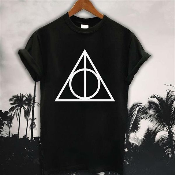 

deathly hallows t shirt women summer short sleeve t shirt femme hispter print funny shirts tee casual clothing, White