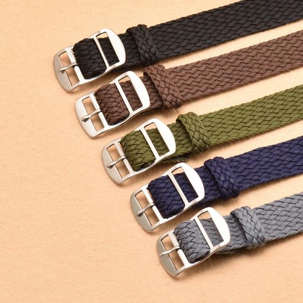 

20mm 22mm black navy solid color for perlon woven nylon watchbands bracelet fabric woven watch strap band black buckle belt wmtmiu