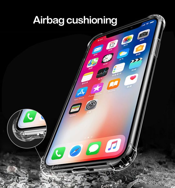 

for iphone12pro max airbag anti-drop mobile phone case 8plus transparent silicone for apple 11 protective cover wholesale phone case