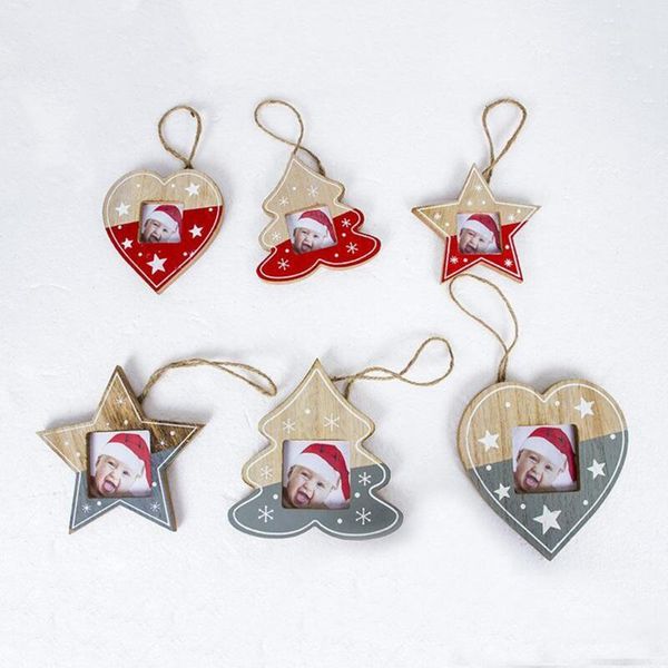

christmas decorations love heart star frame ornaments style cute mini po framer wall hanging decor for xmas kids gifts1