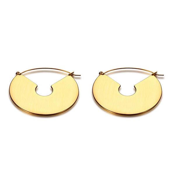 

charm seasha vintage fan earings big circle earrings studs jewelry stainless steel high-quality metal golden brinco for women girl