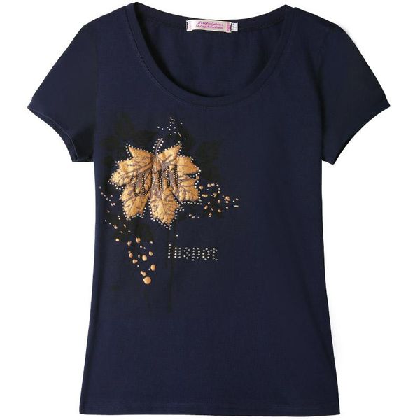 

hiawatha women slim short sleeve t-shirt 2021 new navy blue diamond summer casual style t shirts tx119, White