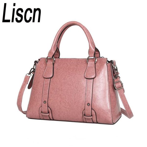 2020 NEUE Vintage Wachs Öl PU Leder Aktentasche Top-griff Luxus Schulter Taschen Designer Weibliche Damen Handtaschen Frauen Tote tasche