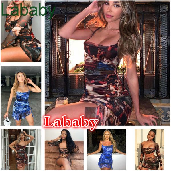 

popular 2021 summer women new pattern printed open back suspender dress ladies fashion skirt, Black;gray