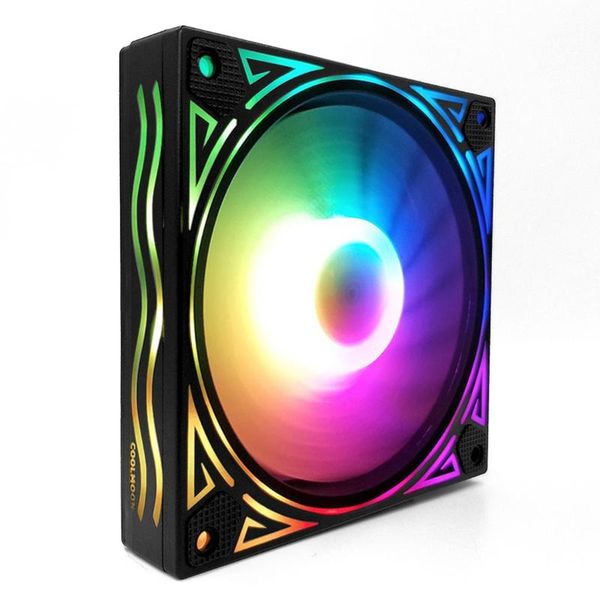 

coolmoon cooling fans colorful backlight 120mm 6pin rgb cpu cooling fan mute pc heatsink with the remote control for pc