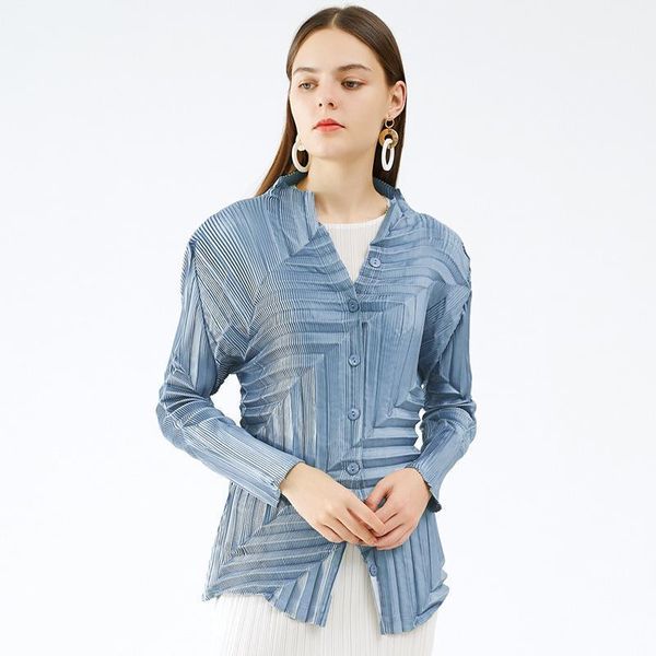 

superaen solid pleated full stand shirt female autumn korean style new slim casual blouse women1, White