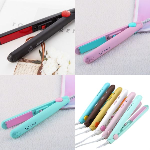 

mini hair curler cartoon easy hair styling tools travel hair straightening ceramic wave magic curling irons portable cute flat 105 k2