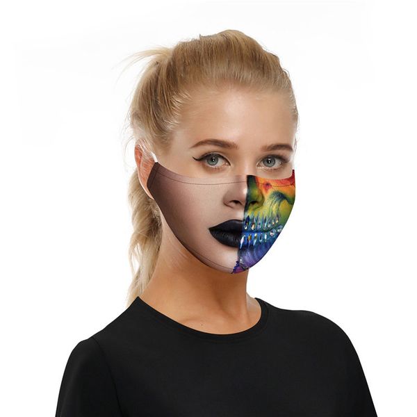 

factory hhl face masks mouth printing pm2.5 cotton dust detachable filter outdoor sports party mask